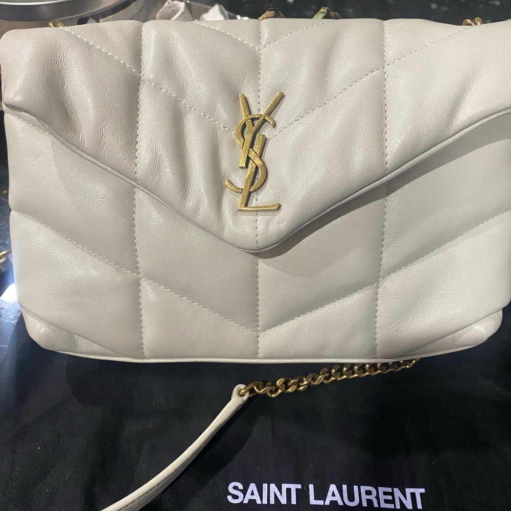 LouLou Toy YSL Puffer Quilted Lambskin Crossbody Bag, New, Retail $2,000